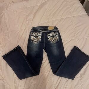 Women's Blue Jeans with Embroidered Pockets